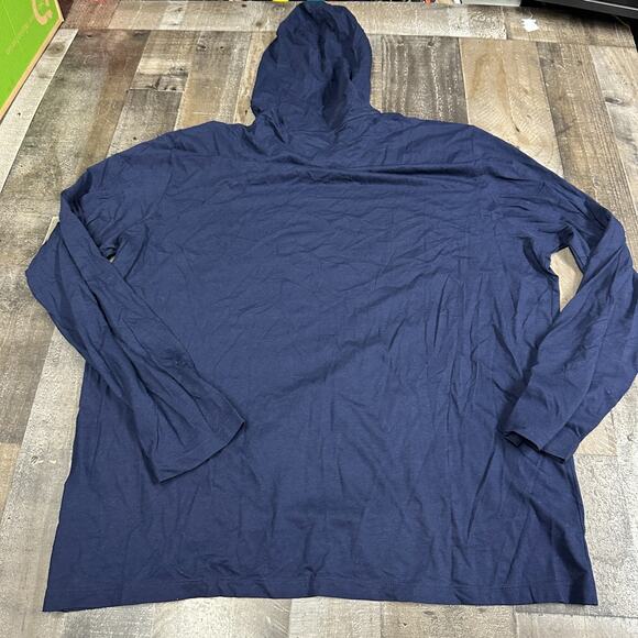 Lacoste Hoodie Mens 2XL Sleepwear Embossed Croc Logo Navy Blue Pullover Lounge - Picture 6 of 14